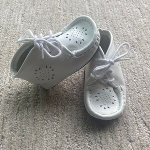 Infant White Faux Leather Vintage Inspired Shoes